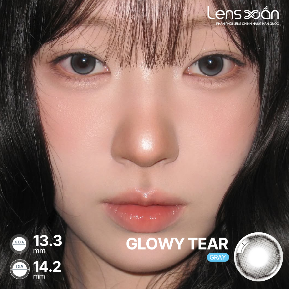 LENS 1 NGÀY giãn tròng LENS XOẮN kính áp tròng cận nâu tự nhiên trong veo có viền tròn mắt OLENS GLOWY TEAR | BigBuy360 - bigbuy360.vn