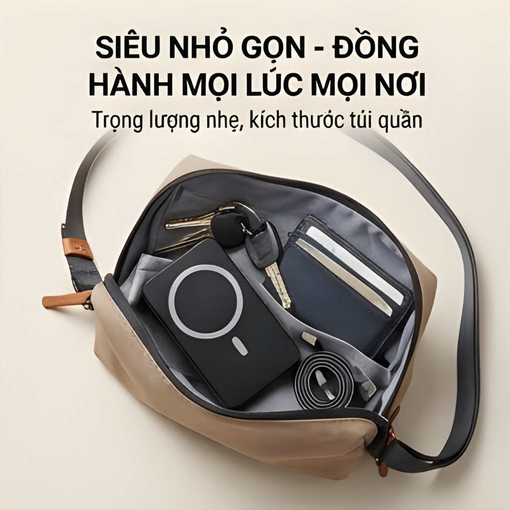 Sạc dự phòng không dây 10.000mAh, sạc nhanh từ tính - Có kèm 2 dây sạc - Hít nam châm mạnh mẽ | BigBuy360 - bigbuy360.vn