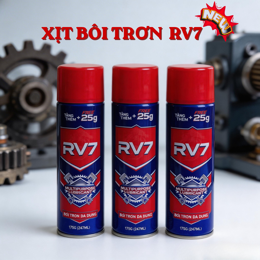 Chai Xịt Bôi Trơn Chống Gỉ Sét Đa Năng RV7 Mới. Đánh Bay Gỉ Set, Cặn Bẩn, Ẩm Mốc, Bôi Trơn Động Cơ.