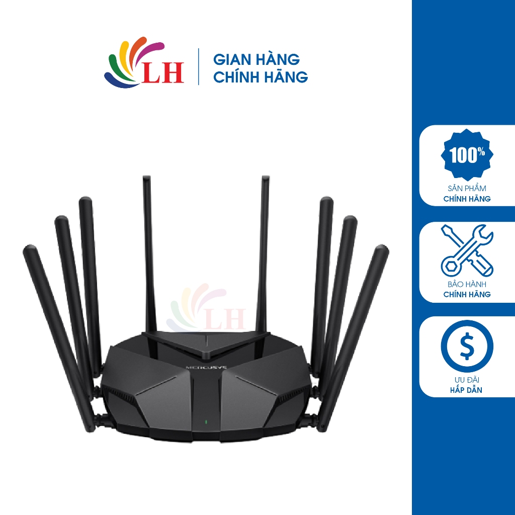 Thiết bị định tuyến mạng không dây Mercusys AX6000 Router Wifi 6 8-Stream MR90X - Hàng chính hãng
