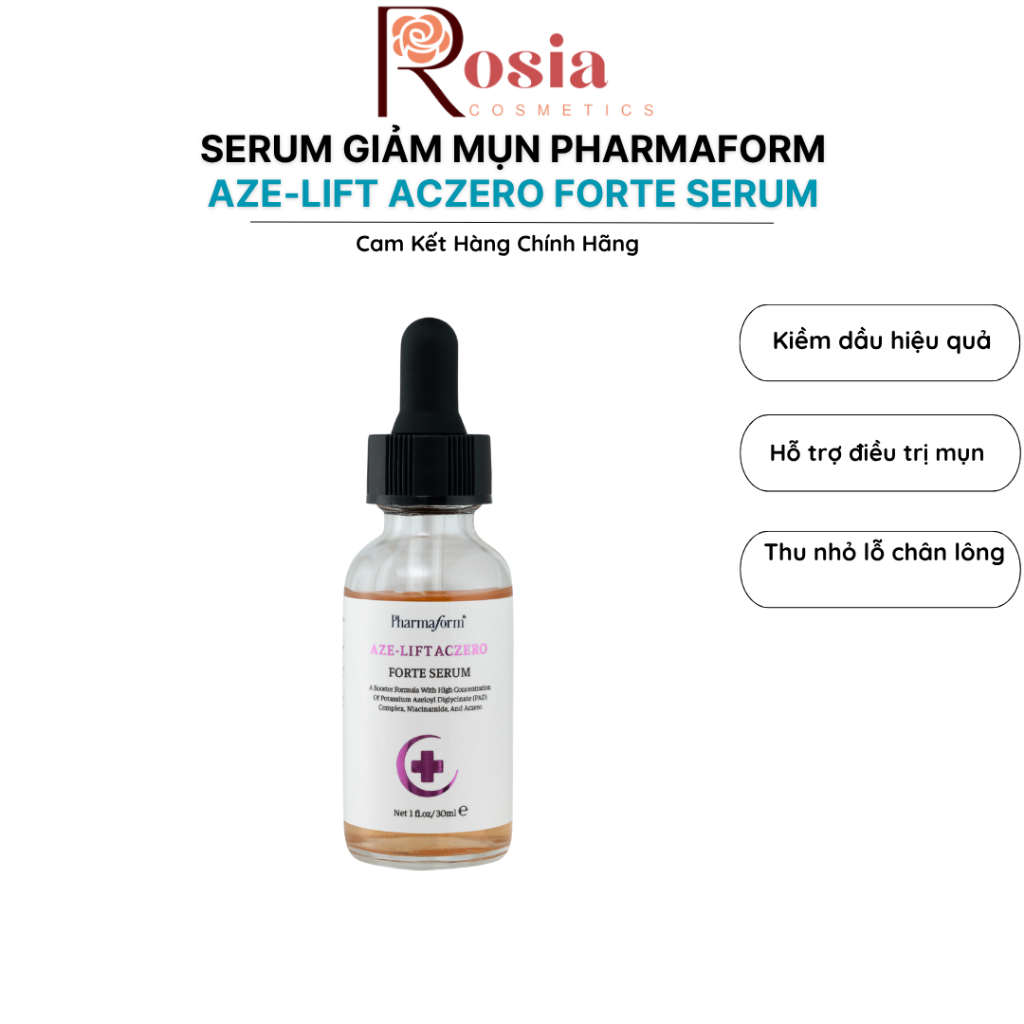 Tinh chất kiểm soát dầu nhờn, làm dịu và hỗ trợ giảm mụn Lift Aczero Forte Serum Pharmaform-Rosia Co