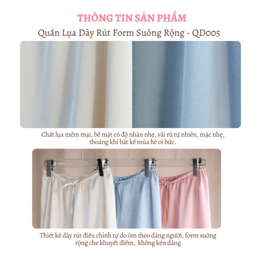[GIÁ SỐC] Quần Lụa Ống Suông Dây Rút La Boutique SS26 - QD005-2604LAT | BigBuy360 - bigbuy360.vn