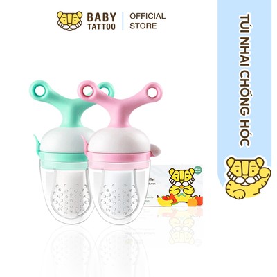 BABY TATTOO Túi Nhai Ăn Dặm Chống Hóc, Đầu Ti Silicone Cho Bé Từ 4 Tháng Tuổi