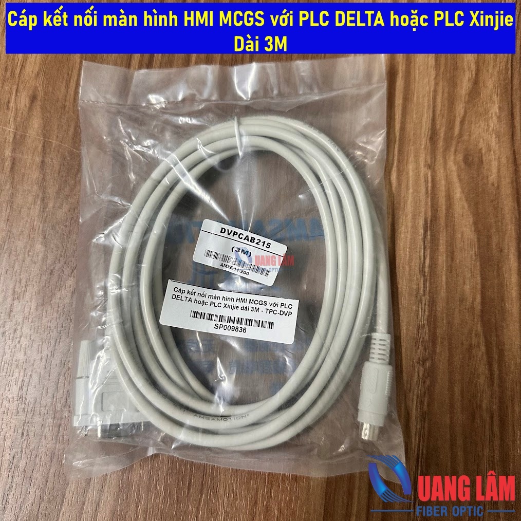 Cáp kết nối màn hình HMI MCGS với PLC DELTA hoặc PLC Xinjie dài 3M