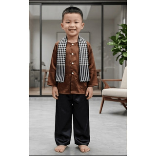 Bộ Bà Ba Bé Trai Bé Gái Nâu Đen Phi Bóng, Trang Phục Biểu Diễn, Chụp Ảnh, Mềm Mịn - Phương Đào Kids