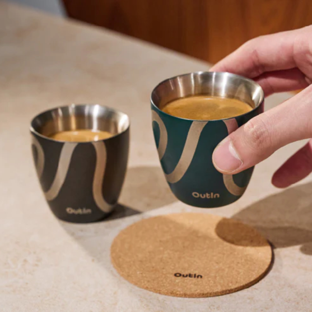 Espresso Set Outin - Mẫu mới 2026 của Outin , chất liệu Inox 304 thiết kế độc đáo mang lại trải nghi