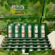 1 vỉ (6 ống) dầu ống thông mũi hai đầu green herb Thái lan