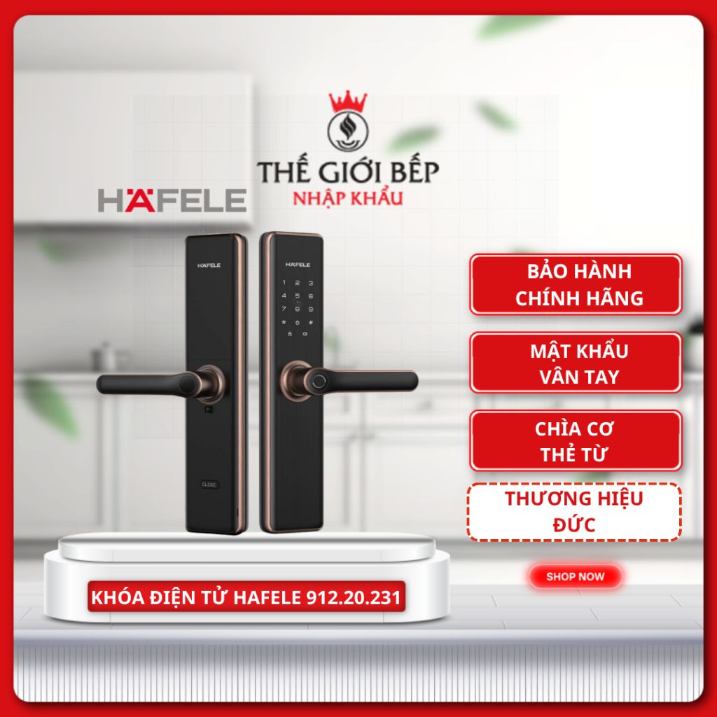 Khóa điện tử Hafele DL7600 912.20.231 - Vân Tay Thẻ Từ, Khóa Thông Minh