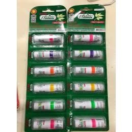 1 vỉ (6 ống) dầu ống thông mũi hai đầu green herb Thái lan