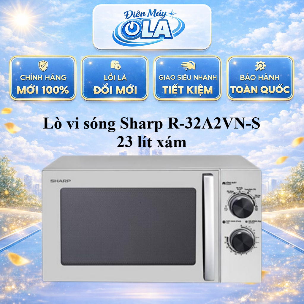 R-32A2VN-S - Lò vi sóng Sharp R-32A2VN-S 23 lít xám - GIAO TOÀN QUỐC