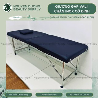 [Có Sẵn HCM] Giường Gấp Xếp Vali Chân Inox Ko Nâng Hạ - Spa, Nối Mi, Phun Xăm, Tatoo, Massage Trị Liệu