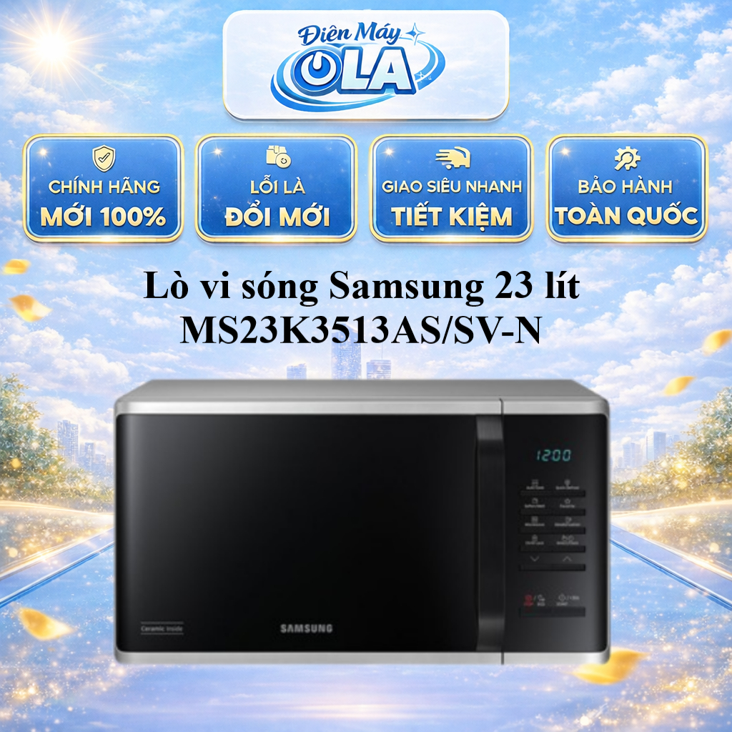 (TOÀN QUỐC) - MS23K3513AS/SV-N - Lò vi sóng Samsung 23 lít MS23K3513AS/SV-N