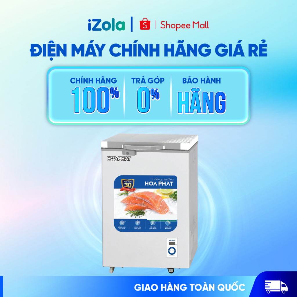 Tủ đông Hòa Phát mặt kính 1 ngăn 1 cánh 107 lít HPF AD6107.T1 - Hàng chính hãng