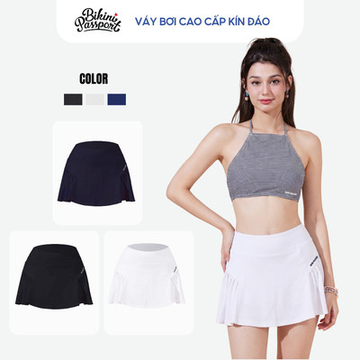 Quần bơi lẻ Nữ BIKINI PASSPORT kiểu xòe rũ - Trắng - BS526_WH