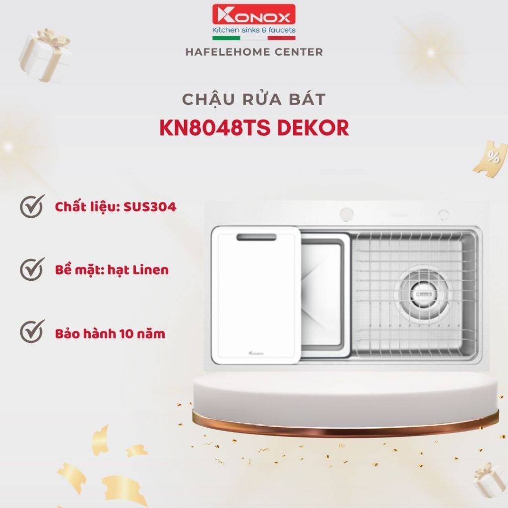 Chậu Rửa Bát Konox Workstation Sink KN8048TS Dekor - Inox 304, Tích Hợp Phụ Kiện Đa Năng