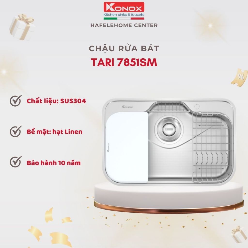 Chậu Rửa Bát Konox Tari 7851SM - Chống Xước, Chống Ồn Cao Cấp