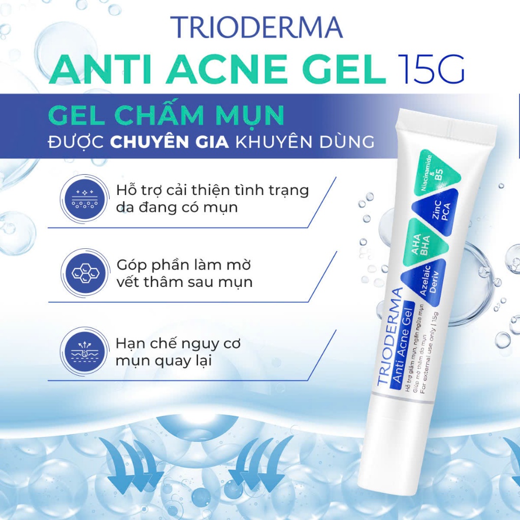 Trioderma Anti Acne Gel 15g – Giải Pháp Chăm Sóc Da Mụn An Toàn, Dịu Nhẹ | BigBuy360 - bigbuy360.vn