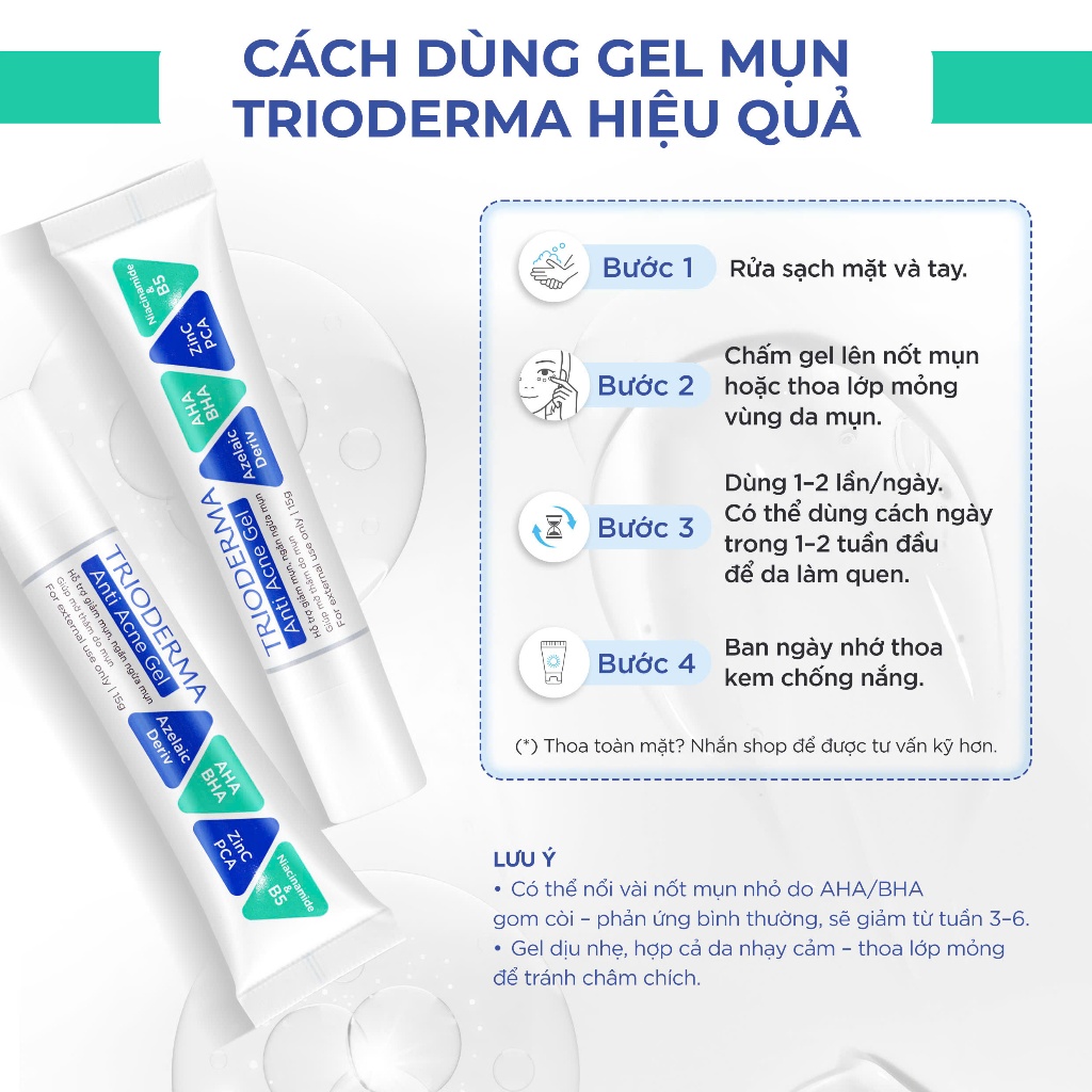 Trioderma Anti Acne Gel 15g – Giải Pháp Chăm Sóc Da Mụn An Toàn, Dịu Nhẹ | BigBuy360 - bigbuy360.vn