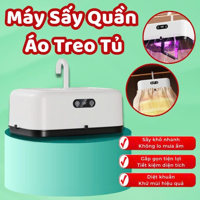 Máy Sấy Quần Áo Mini Dryer Hanger Di Động Tải Trọng 10kg 600W – Có Móc Treo, Sấy Nhanh, Gấp Gọn