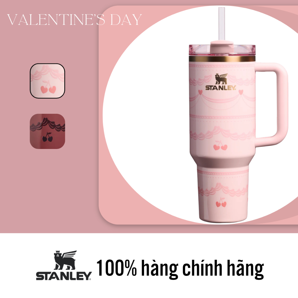 [ Hàng chính hãng ] Stanley Valentine's Day phiên bản giới hạn 2026 nhung hồng, dung tích 20oz-40oz,