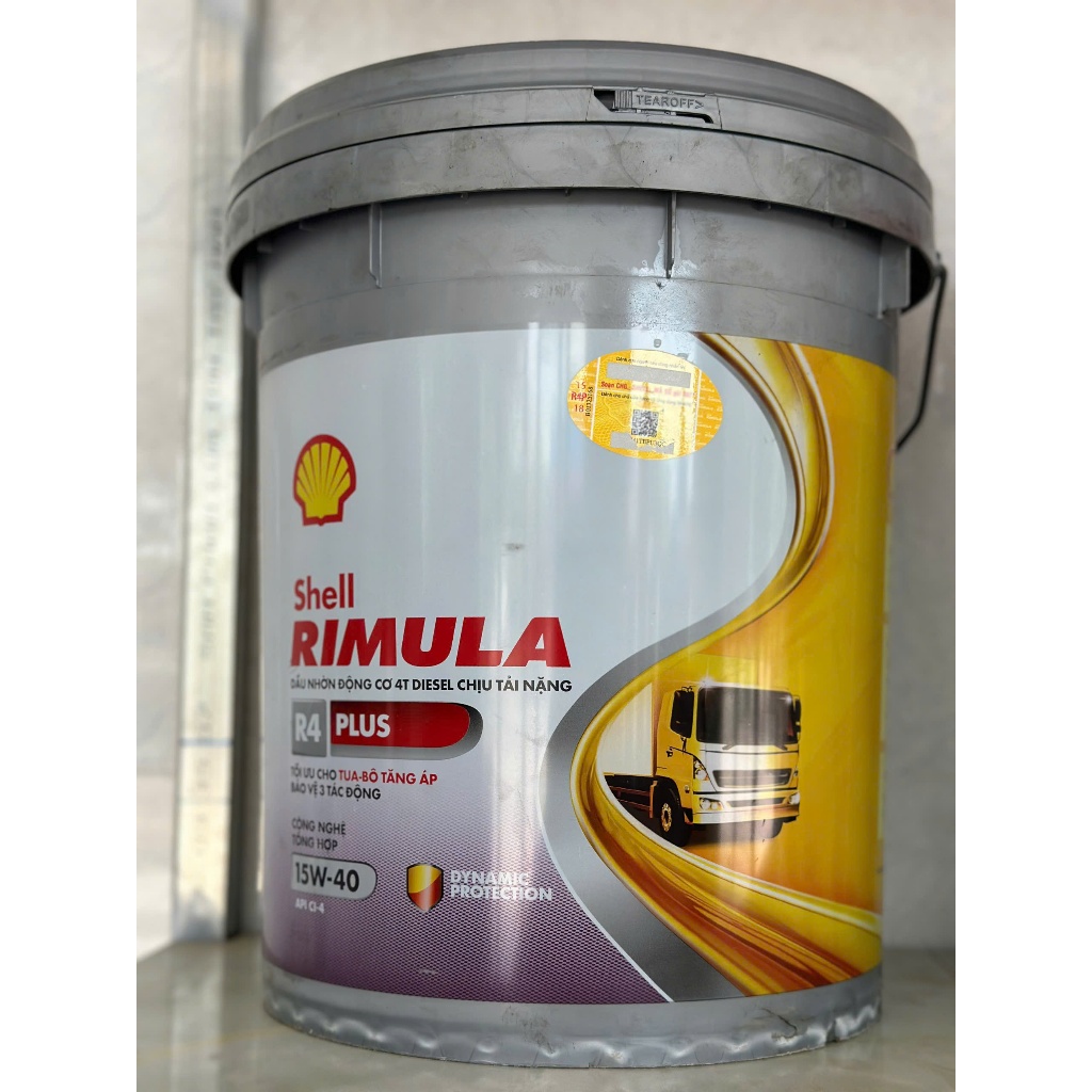 Nhớt Shell Rimula R4 Plus 15w40 18L Cam Kết Chính Hãng