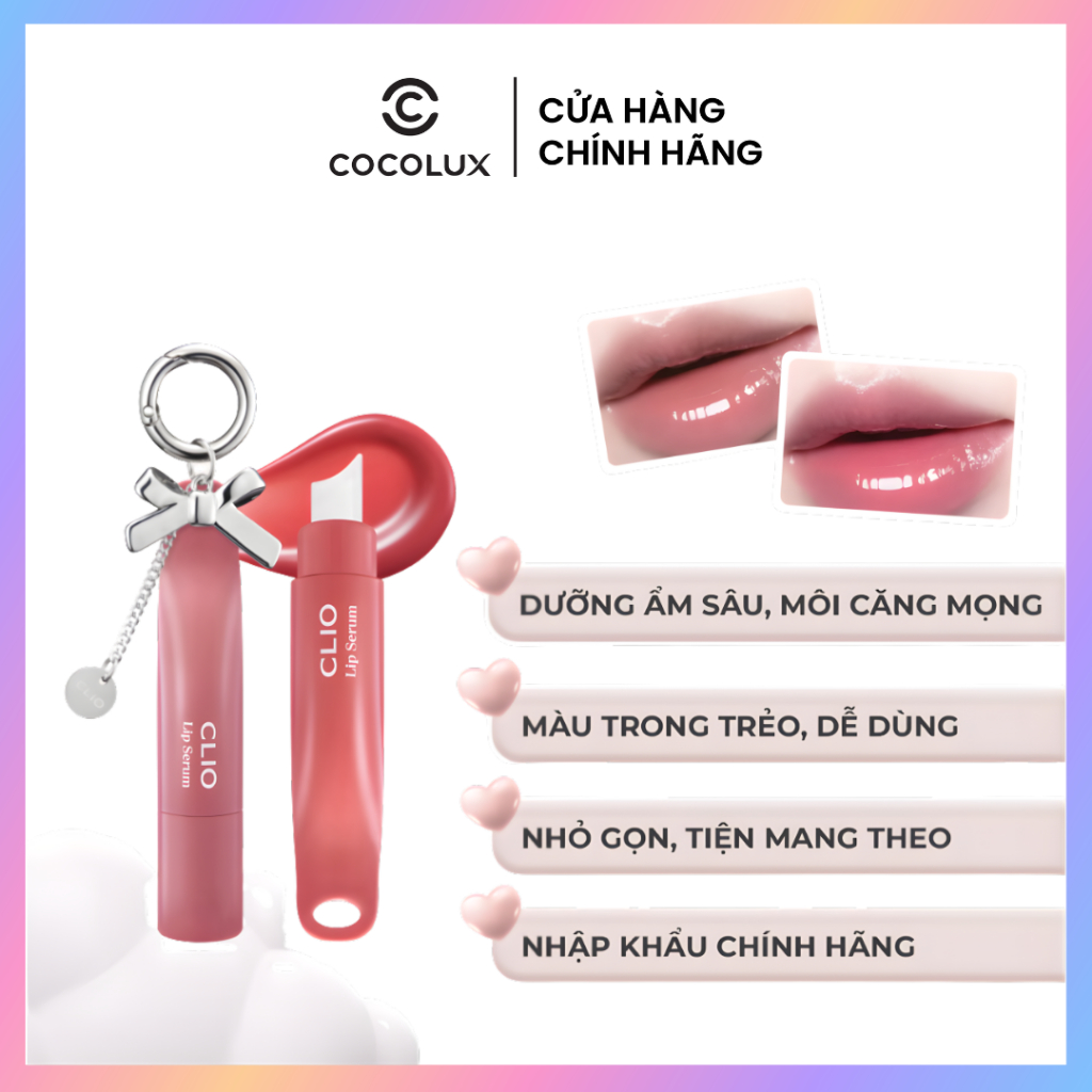 Son Môi Clio Glaze Lip Serum Son Dưỡng Có Màu Chính Hãng