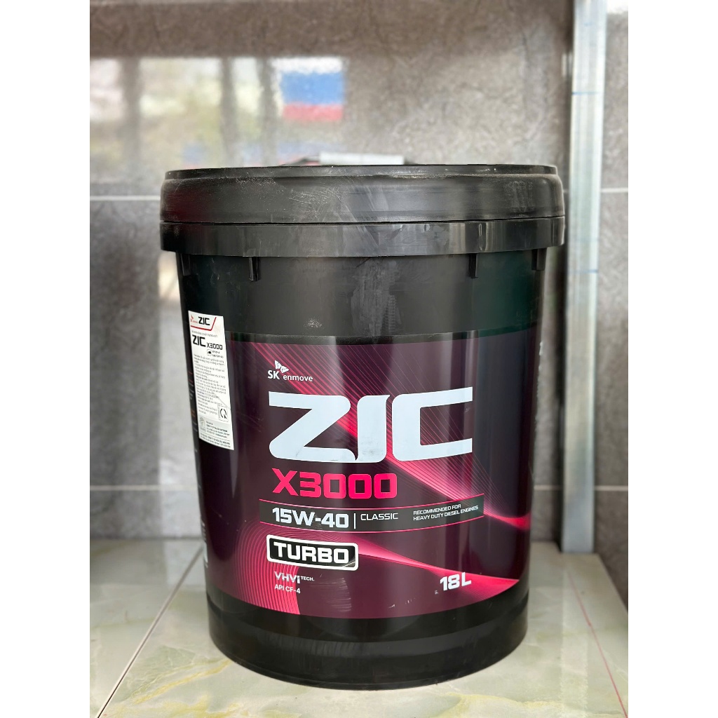 Nhớt SK Zic X3000 15w40, 20w50 Turbo CF-4 18L