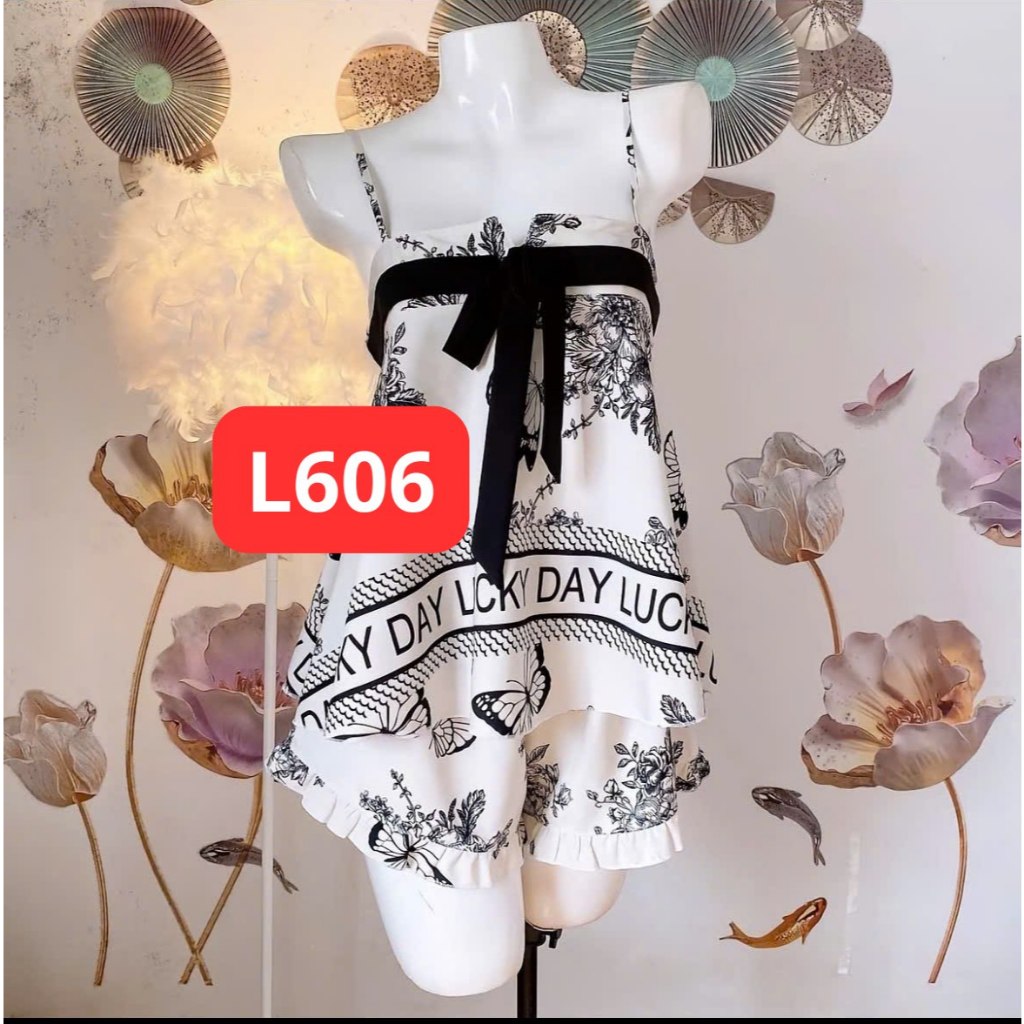 Đồ Ngủ 2 Dây Lụa Hàn L6 Kim Thanh - Short Bông Thiết Kế Cao Cấp Mềm Mịn Thoáng Mát Size 40-75kg | BigBuy360 - bigbuy360.vn
