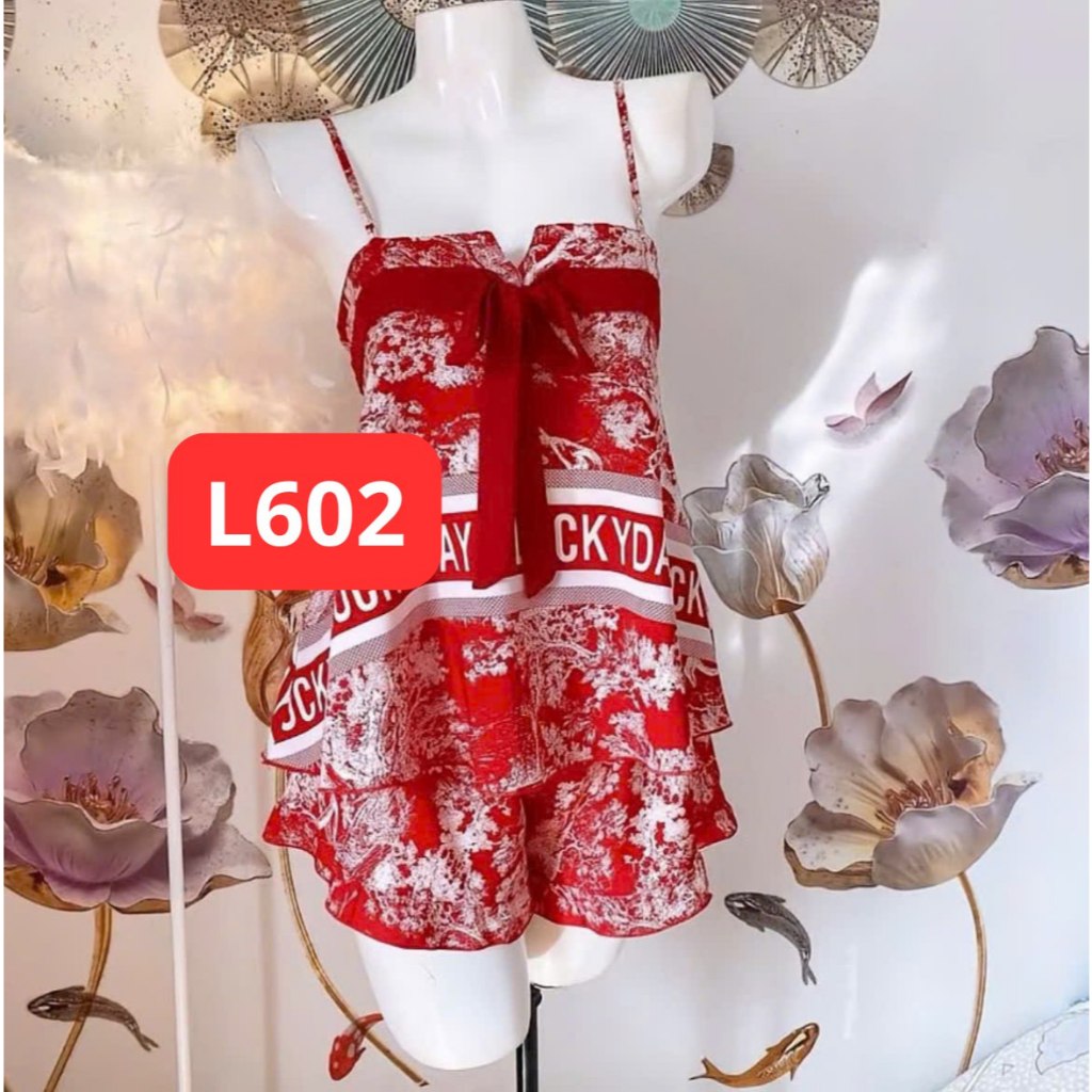 Đồ Ngủ 2 Dây Lụa Hàn L6 Kim Thanh - Short Bông Thiết Kế Cao Cấp Mềm Mịn Thoáng Mát Size 40-75kg | BigBuy360 - bigbuy360.vn