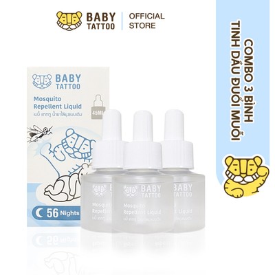 BABY TATTOO Tinh Dầu Đuổi Muỗi Bổ Sung, Không Khói Không Mùi An Toàn Cho Bé, Chống Muỗi Tuyệt Đối