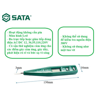 Bút thử điện điện tử 130mm- sata 62601