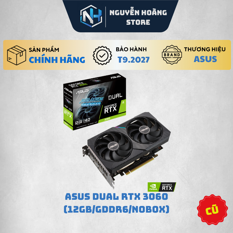 VGA card màn hình ASUS Dual RTX 3060 12GB CŨ