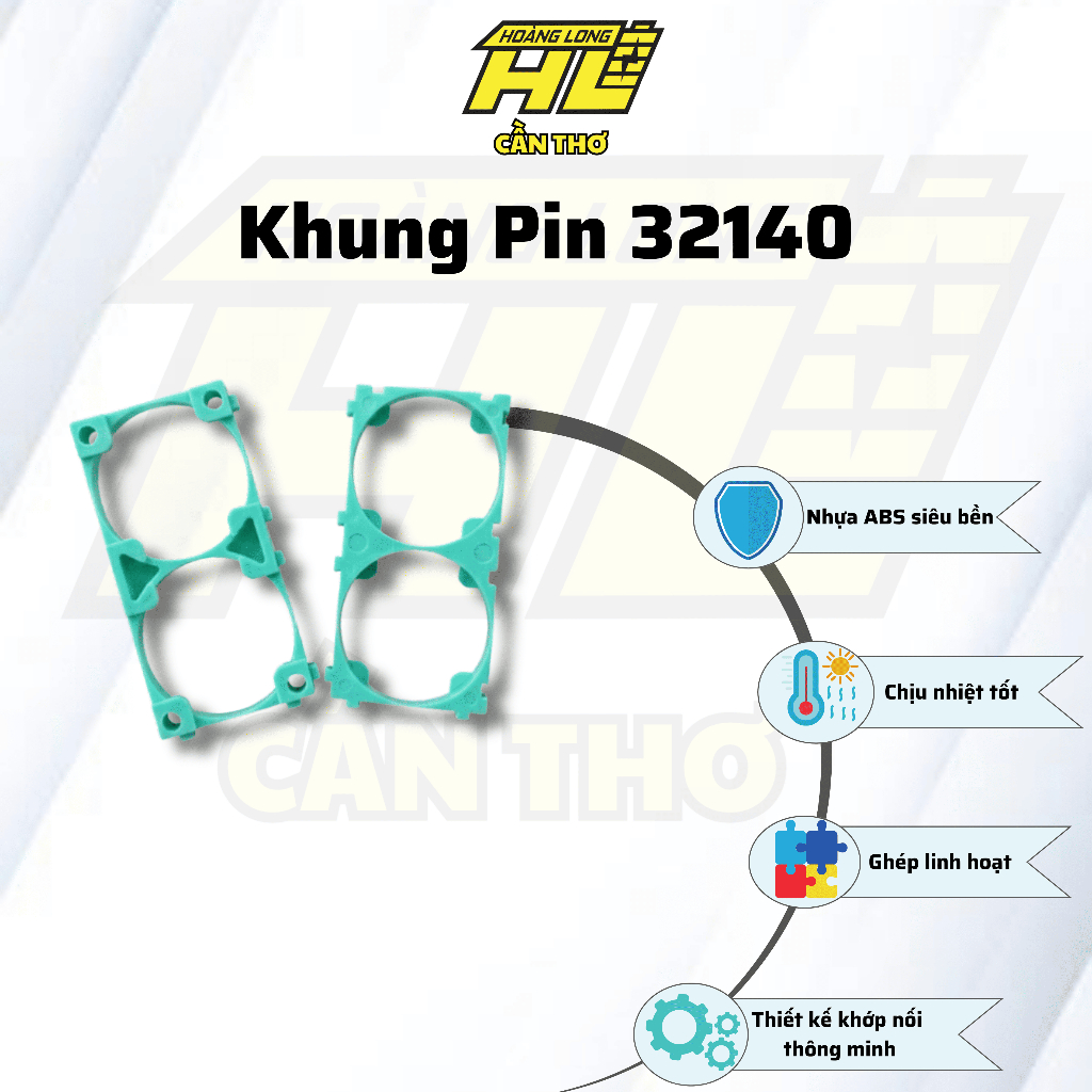 Khung Pin 1x2 32140 | Đế Pin Chất Lượng Cao | Chống Vênh Kẽm