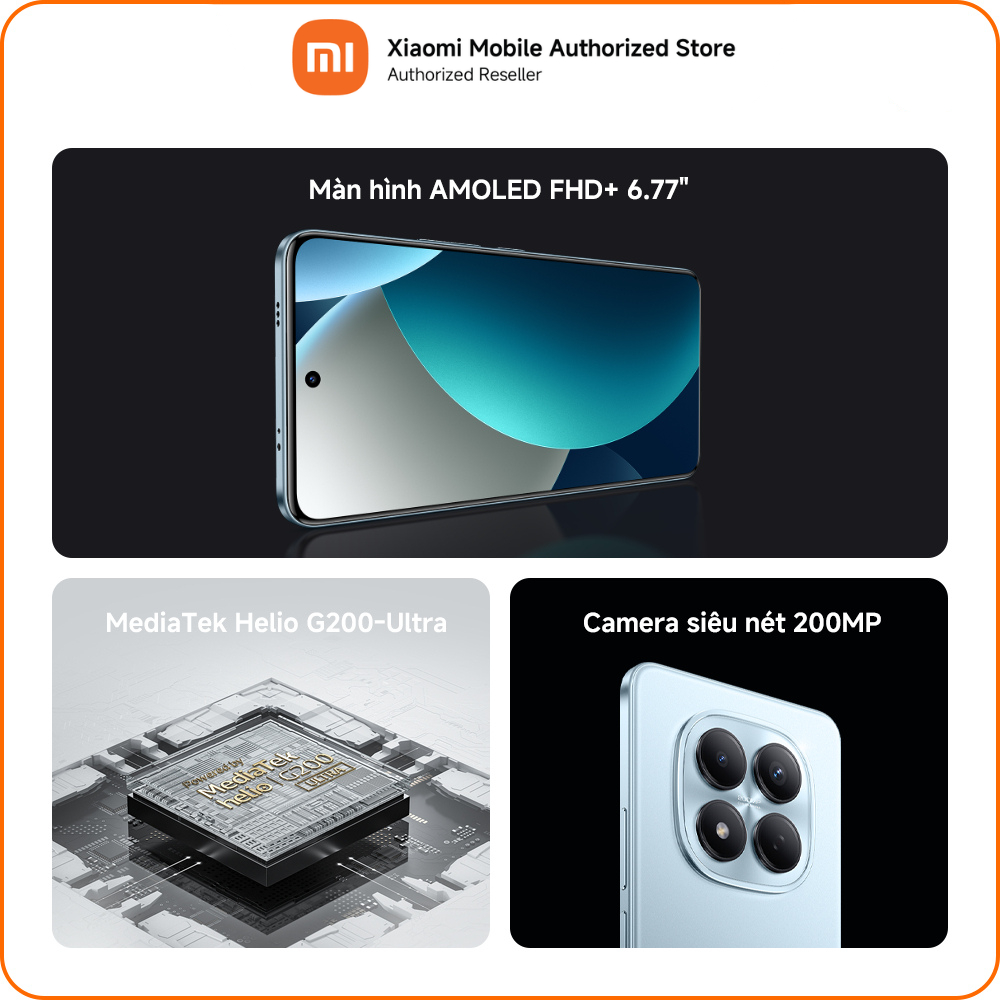 Điện thoại Redmi Note 15 Pro (12+256GB) | Màn 6,77" FHD+ bảo vệ mắt | MTK Helio G200-Ultra | Camera 200MP | 6500mAh | BigBuy360 - bigbuy360.vn