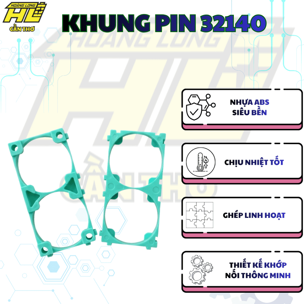 Khung Pin 1x2 32140 | Đế Pin Chất Lượng Cao | Chống Vênh Kẽm