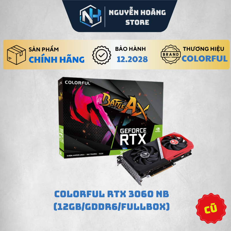 VGA card màn hình COLORFUL RTX 3060 NB 12GB CŨ