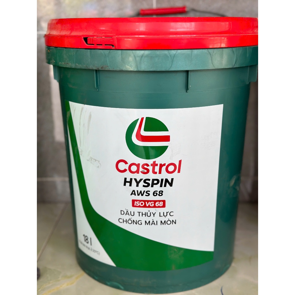 Nhớt Castrol Hyspin AWS 68 (Dầu Thủy Lực Chống Mài Mòn) 18L Cam Kết Chính Hãng