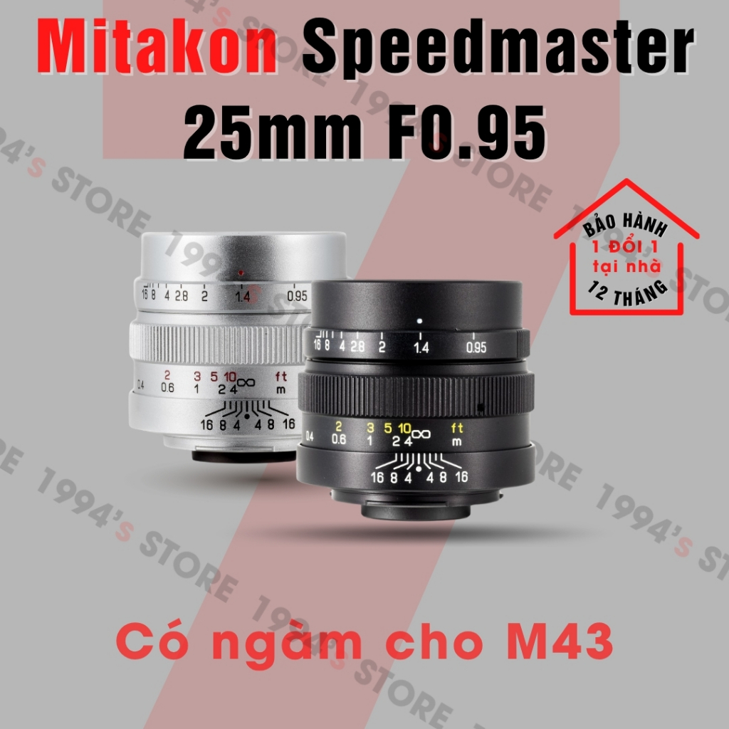 Ống kính Mitakon Speedmaster 25mm F0.95 lens góc rộng cho ngàm M43