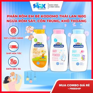 Phấn rôm em bé KODOMO Thái Lan 160g ngừa rôm sẩy, côn trùng, khô thoáng
