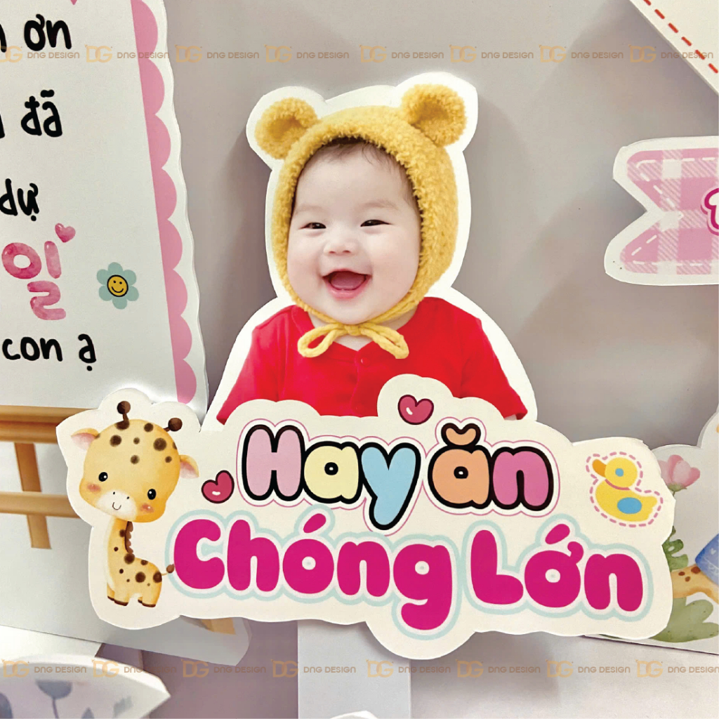 Hashtag Cầm Tay Sinh Nhật Bé Gái Ghép Ảnh | Bảng Chụp Ảnh Theo Ảnh Bé (Duyệt Mẫu)