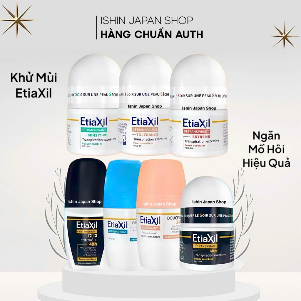 Lăn Khử Mùi Và Ngăn Mồ Hôi ETIAXIL Có Tem Phụ Chính Hãng Pháp 15ml - Khử mùi hôi nách hiệu quả