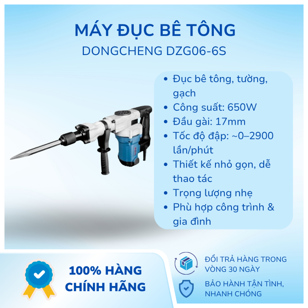 Máy Đục Bê Tông Dongcheng DZG06-6S 17mm