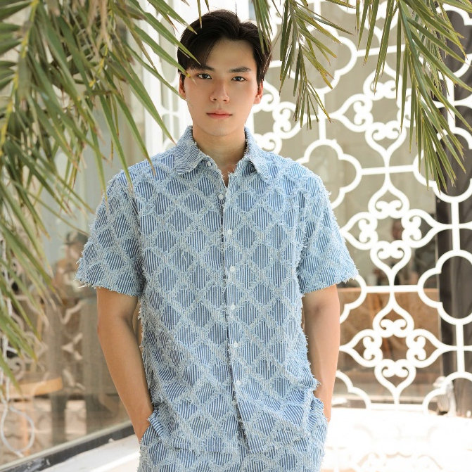 [FORM BOXY RỘNG] Áo sơ mi HEBOZ denim ngắn tay 2M - 00002853