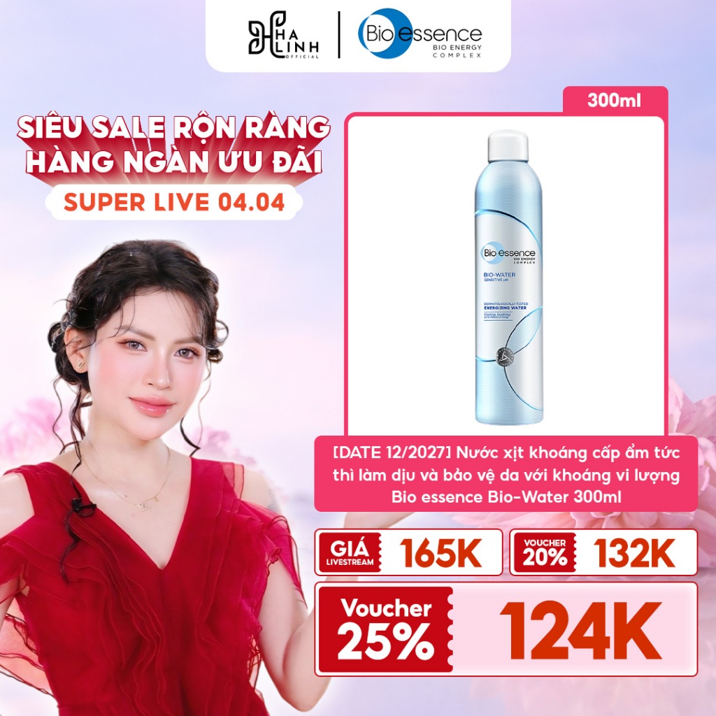 [VHL x Bio-essence] [DATE 12/2027] Nước Xịt khoáng cấp ẩm dịu da với khoáng vi lượng Bio essence Bio