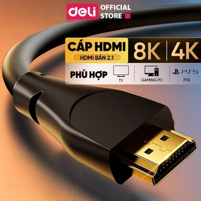 Dây Cáp HDMI 2.0 Đường Truyền 4K 8K DELI Dùng Cho Laptop, PC, TV, Máy Chiếu, PS4