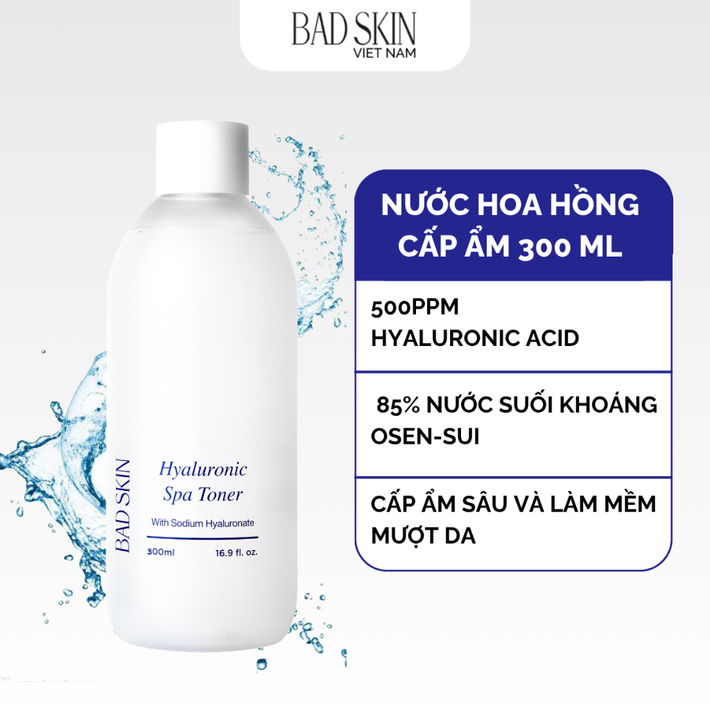 [300ml] Nước hoa hồng Badskin Hyaluronic spa Tone 300ML