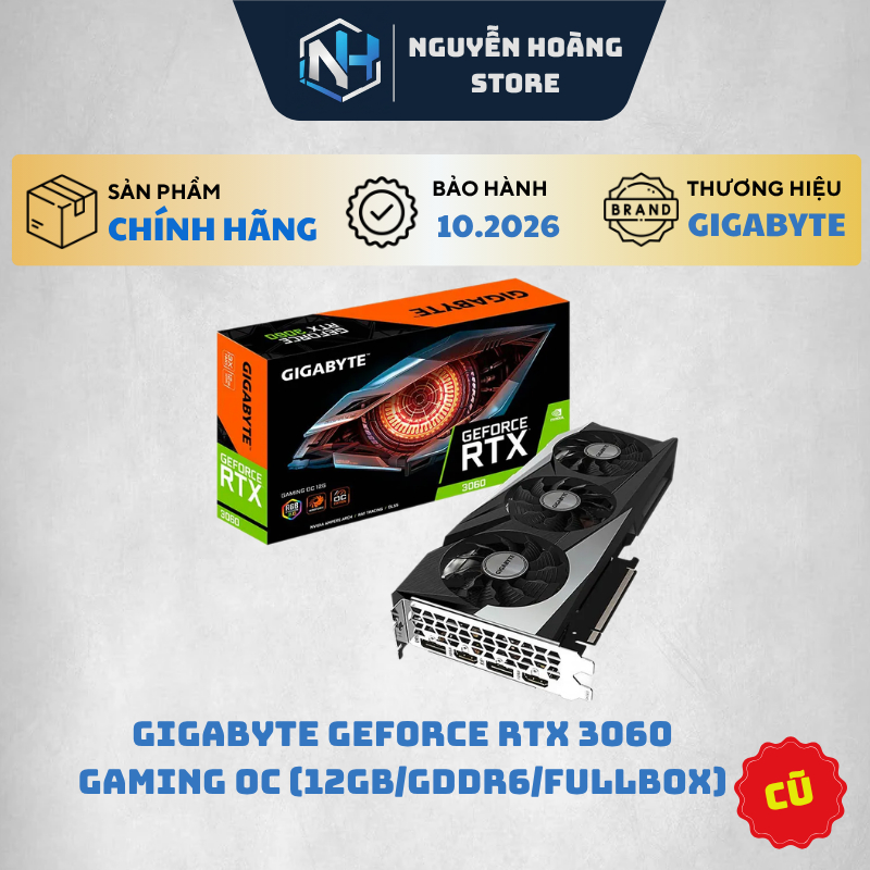 VGA card màn hình Gigabyte Geforce RTX 3060 Gaming OC 12gb CŨ
