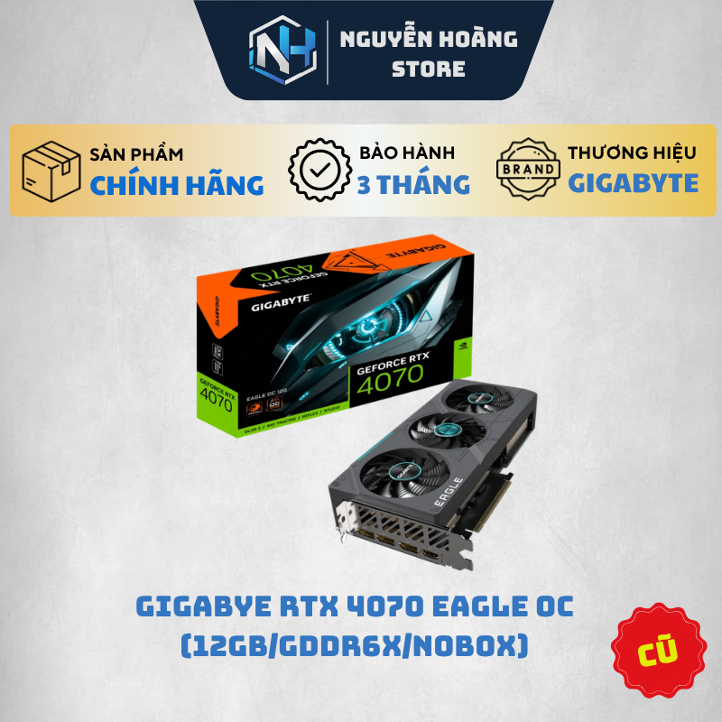 VGA card màn hình Gigabyte RTX 4070 Eagle OC 12gb CŨ