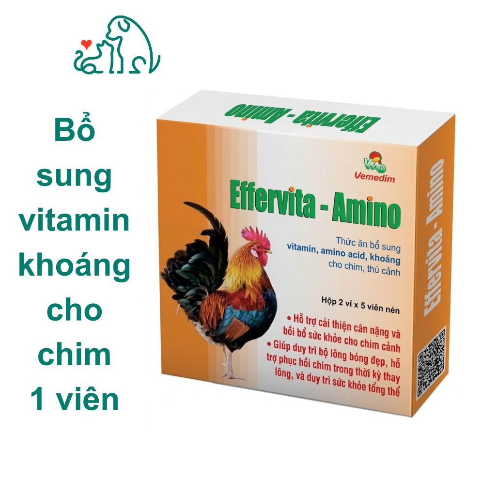 VIÊN EFFERVITA - AMINO: BỔ SUNG VITAMIN & ACID AMIN CHO CHIM CẢNH, GÀ ĐÁ - Bivido