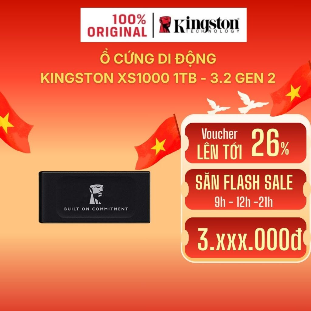 Ổ cứng di động Kingston XS1000 [2025] 1TB/2TB 3.2 Gen 2 Tốc độ 1050MB/s - Hiệu năng cao - Nhỏ Gọn